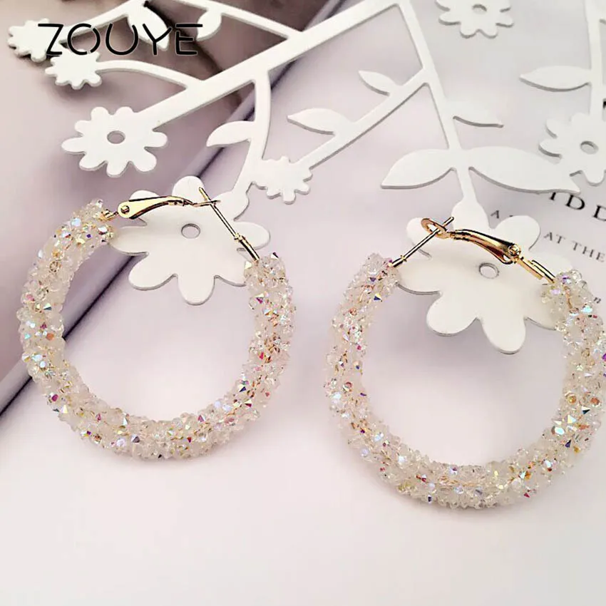 

ZOUYE Round Shape Geometric Ear Ring Eardrop Fairy Lovely Cute Romantic Golds Shine Blink Earrings Fashion Jewelry Earrings