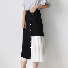 Летняя новая модная дикая женская юбка с шифоновой асимметричной строчкой с разрезом сбоку Свободная юбка