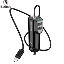 Baseus Universal 3 ports USB Chargeur De Voiture 5V3. 4A Charge Rapide Voiture-Chargeur pour La Foudre Câble Pour iPhone 7 6 S Plus 5S SE Xiaomi