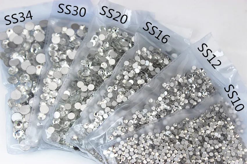 Cong Shao, высокое качество, SS3-SS40, прозрачный, кристально-белый, 3D дизайн ногтей, отделка, стразы, серебро, плоская задняя сторона, стразы, блестящие камни, WC993