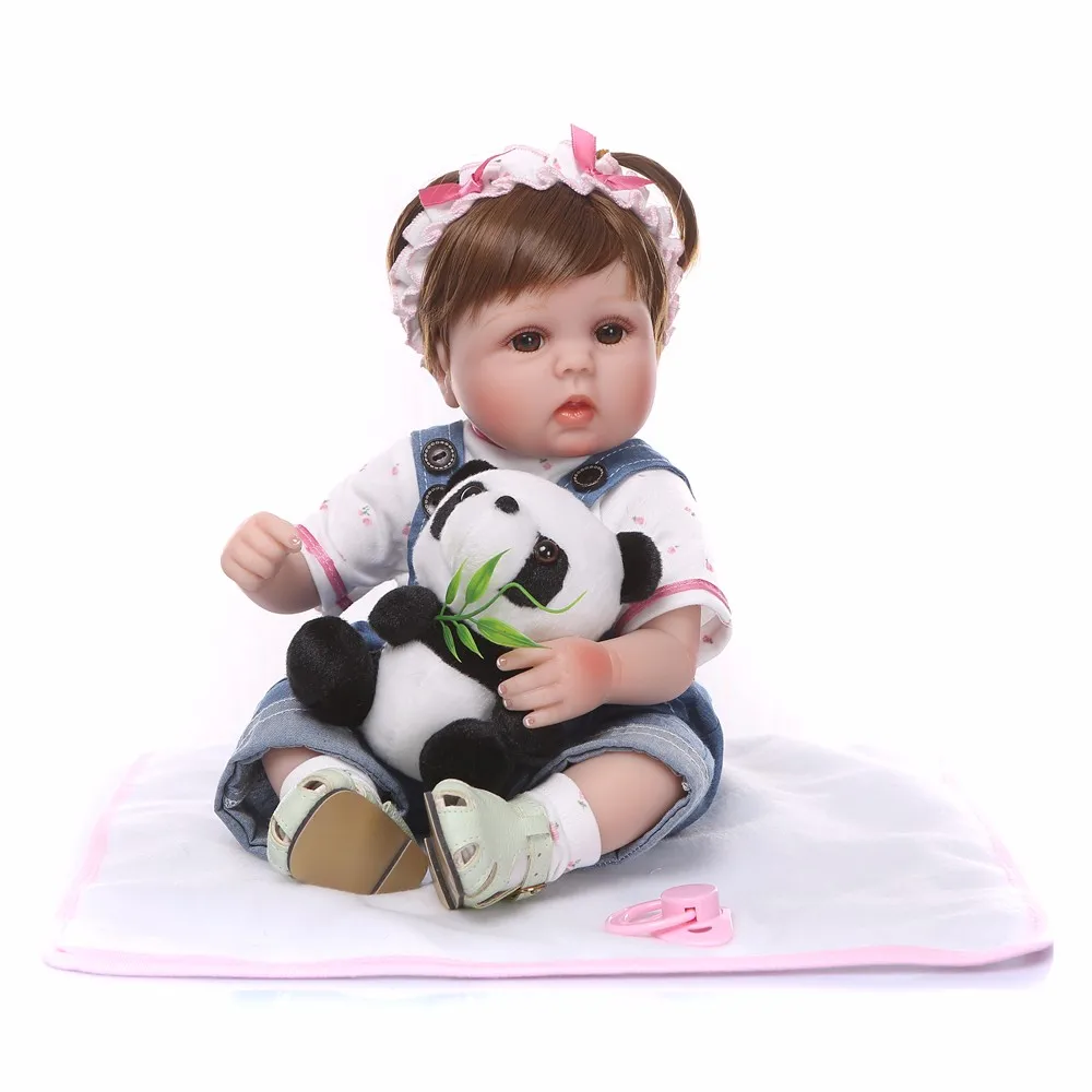 NPK Милые силиконовые куклы Reborn Baby Menina Alive 17 ''кукла для новорожденных с большими глазами Bebe подарок для маленьких девочек