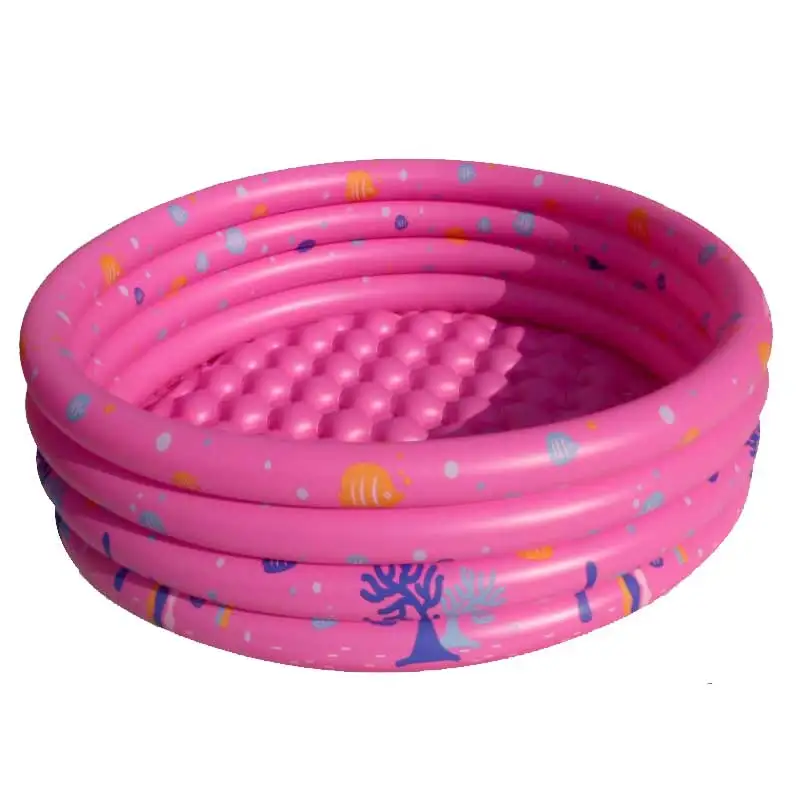 Детский надувной бассейн, ПВХ, тринуклеар, детский плавательный бассейн, Piscina, портативный открытый детский бассейн, размер 100*42 см - Цвет: Pink