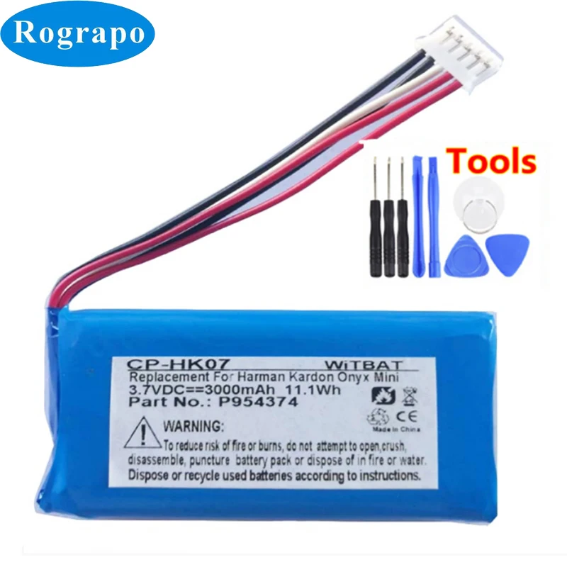 

New 3000mAh P954374 Replacement Battery For Harman Kardon Onyx Mini Speaker Loudspeaker Li-Polymer Batteries