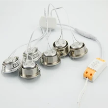 6 шт. 3 Вт 18 Вт COB светодиодный точечные потолочные светильники Dimmable утопило маленький Светодиодный точечный светильник шкаф светильник DC12/AC220V