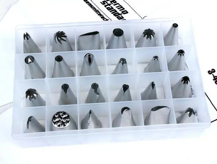 50sets/lot Stainless Steel Nozzles 24pc/set Icing Pen Cake Decorating