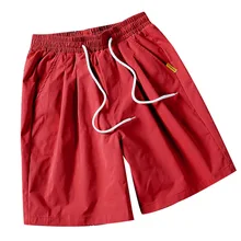 Мужские летние однотонные пляжные шорты, мужские плавки, свободные пляжные шорты больших размеров, мужские быстросохнущие пляжные шорты для плавания 40J17