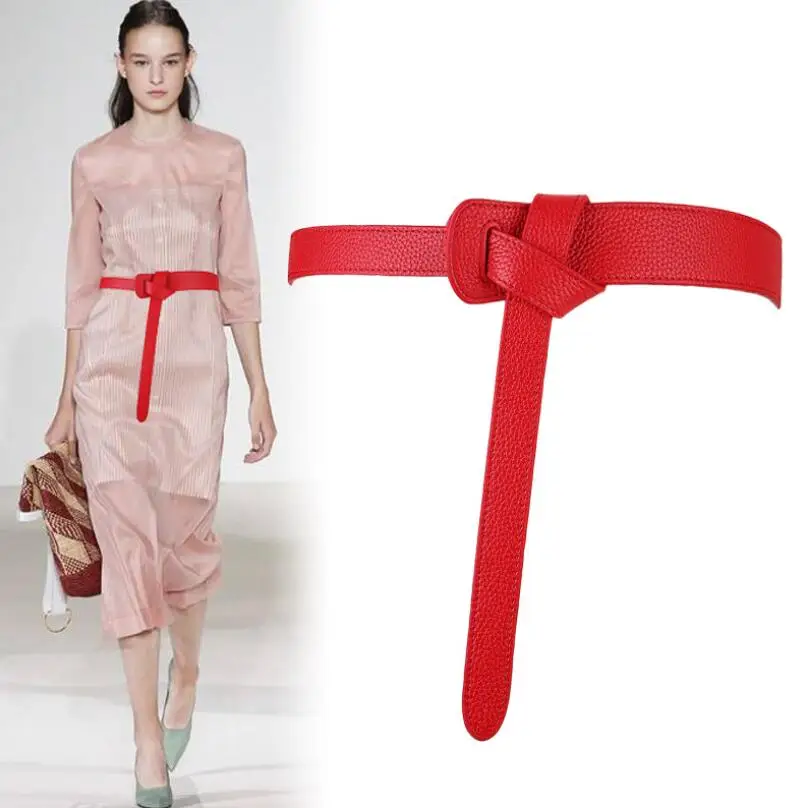 Новые роскошные студентки ремни для женщин красный бант дизайн тонкий брюки из ПУ пояса петля ремень свадебное платье пальто интимные