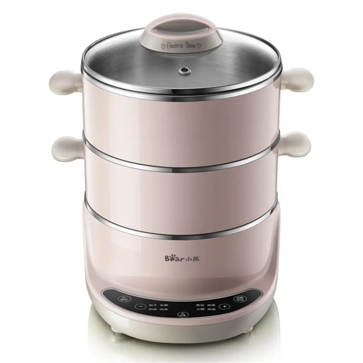 

Multifunction 4L 3 Layers Electric Food Steamer Hot Pot Stainless Steel Soup Porridge Pot Cooker Kitchen Tools 220V 600W