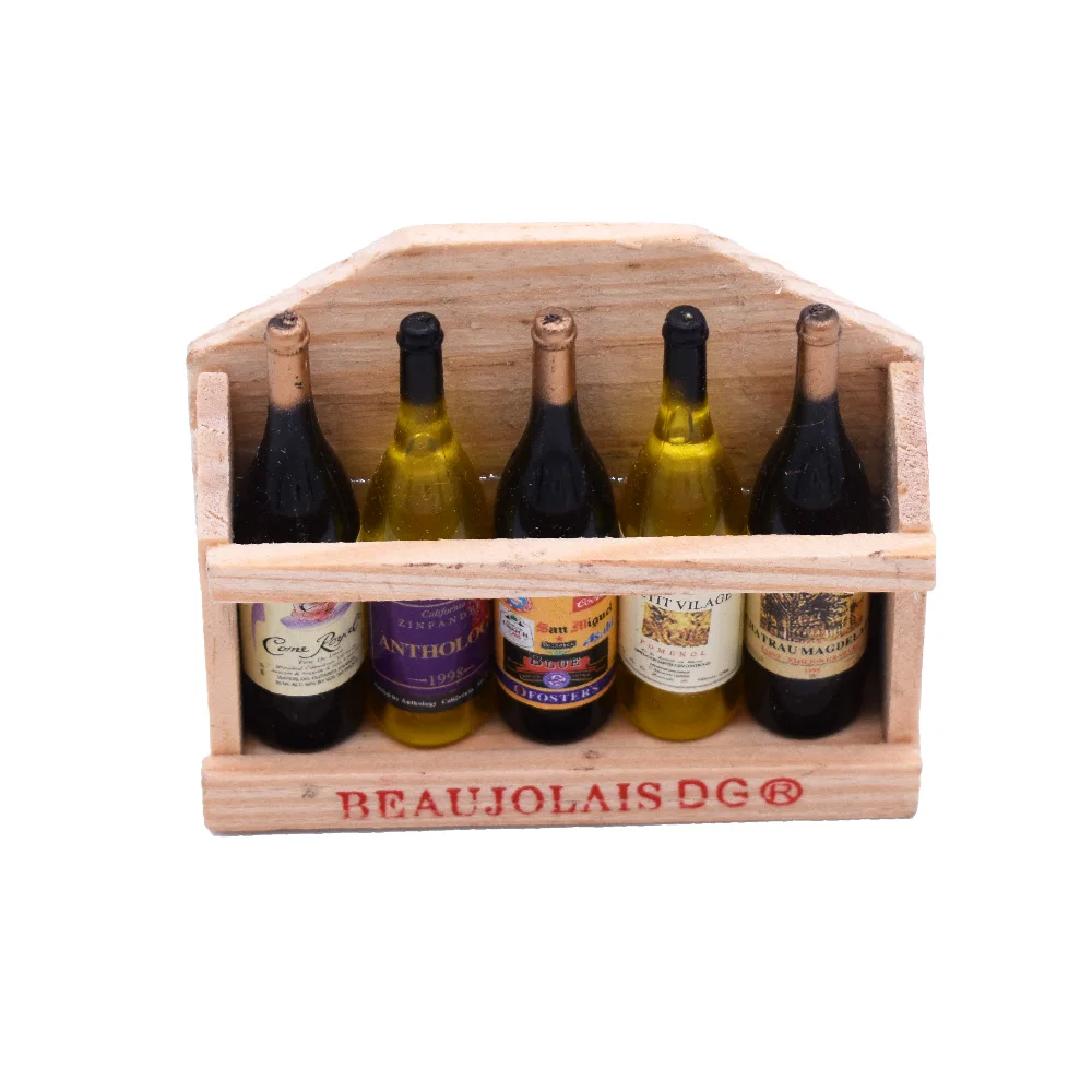 

1pcs Mini Wooden Wine Bottle & Tray Model Toy For 1/10 RC Crawler Car Axial SCX10 RC4WD D90 CC01 D110 TF2 Traxxas TRX4 TRX-4