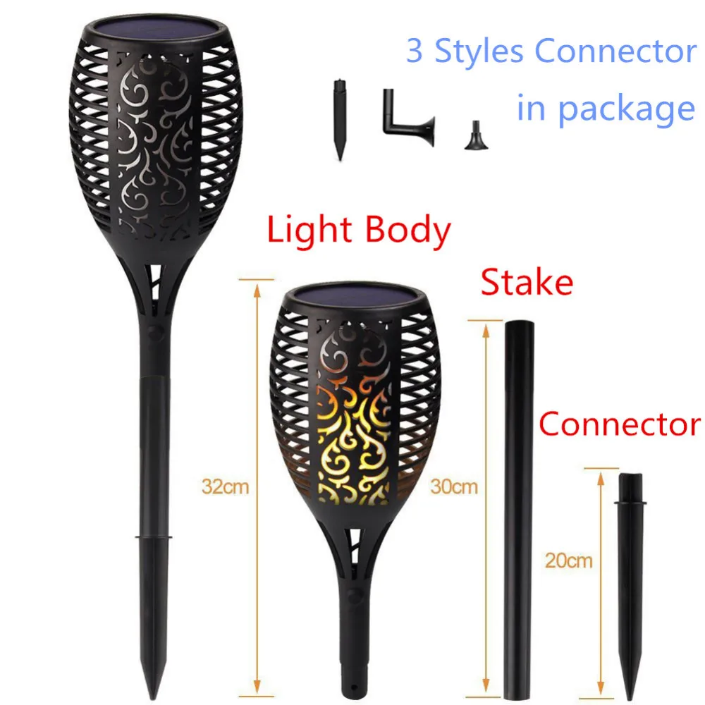 

96 LED Waterproof Flickering Flame Solar Torch Light Garden Lamp Outdoor Landscape Decoration Garden Lawn Light