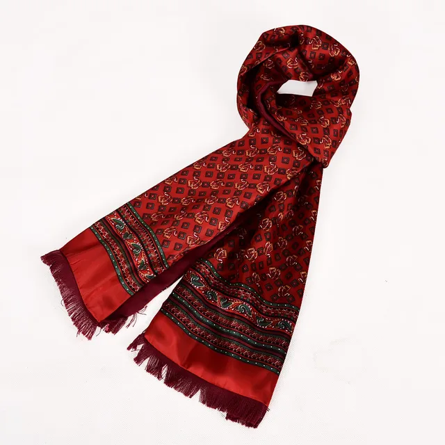 [BYSIFA] Men Silk Scarf Cravat Fashion Double Layers 100 Silk Neck