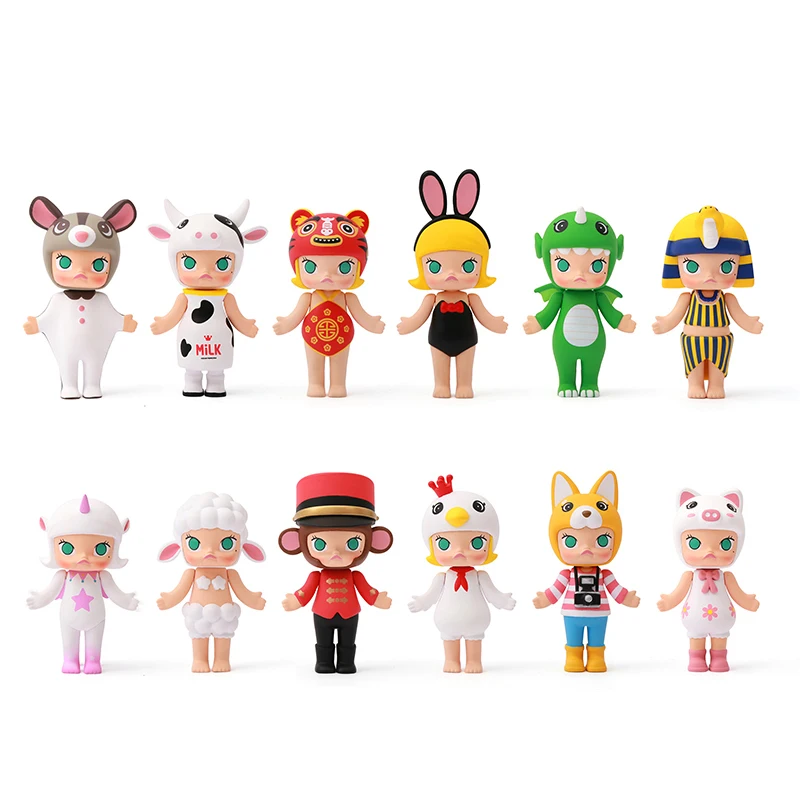 

POPMART Bubble Matt Molly 12 Zodiac Blind Box Hand To Do Two Yuan Anime Doll Action Figure Toy Gift