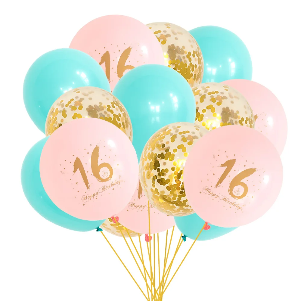

18 Birthday Balon Party Macaron Balloon 16 Years Confetti Air Balloon Birthday Party Decorations Adult for 18th Birthday Balloon