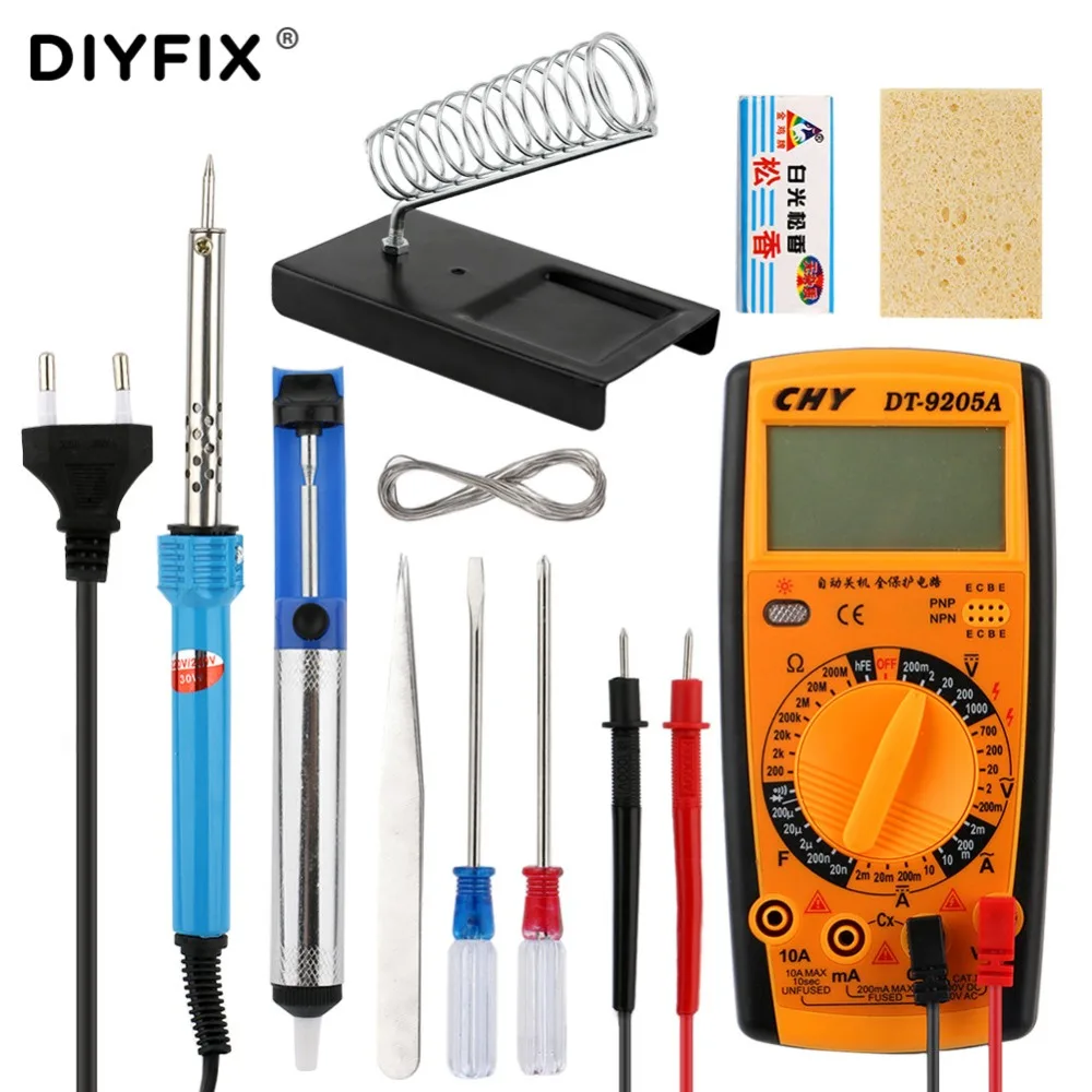 DIYFIX Welding Tool Set Multimeter 30W Soldering Iron Set Suction Pump