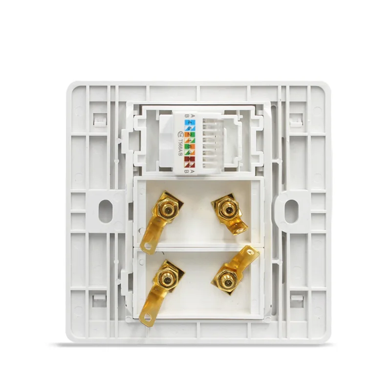 Silver Edge Cat 5e RJ45 + Speaker + Speaker Wall Outlet pic 2