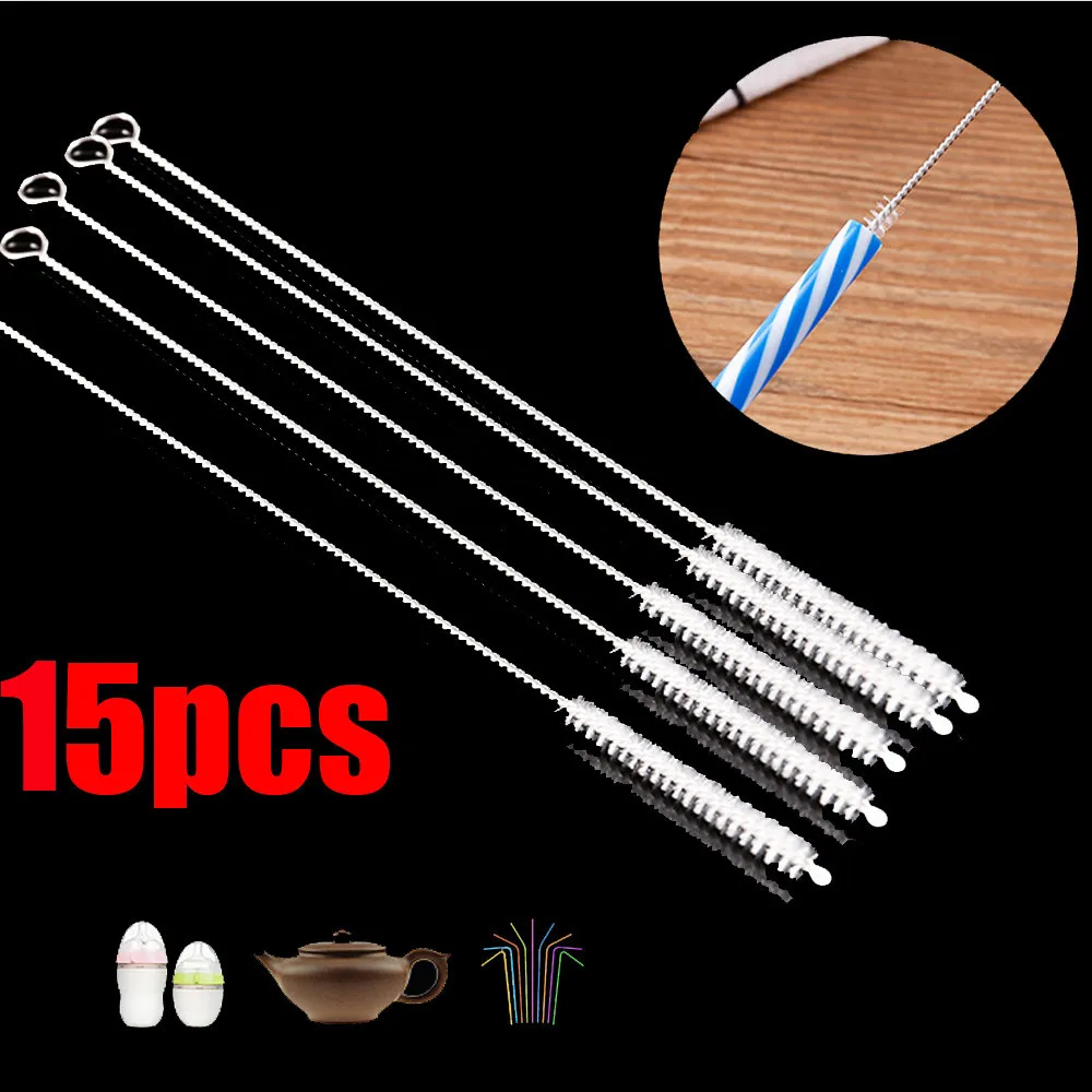 

15Pcs Clean Tools Tube Brushes Straw Set For Drinking Straws / Glasses / Keyboards / Jewelry /Cup Reusable Stainless Steel 2019