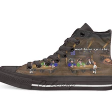 Я хочу быть пиратом!(Остров обезьян 2) Новинка Дизайн Повседневная парусиновая обувь на заказ Прямая