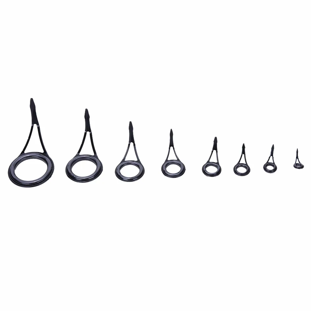 New 75Pcs Heavy Duty Stainless Steel Fishing Rod Guides Kit Parts Sea Fishing Rod Building Repair Making Accessories 8 Sizes