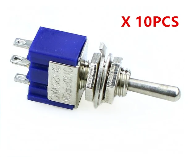 MTS-103 10 шт. тумблер MTS-103 3 Pin ВКЛ./ВЫКЛ./вкл. PDT 6A 125VAC/3A 250VAC Мини рычаг переключателя синий S - Цвет: MTS-103