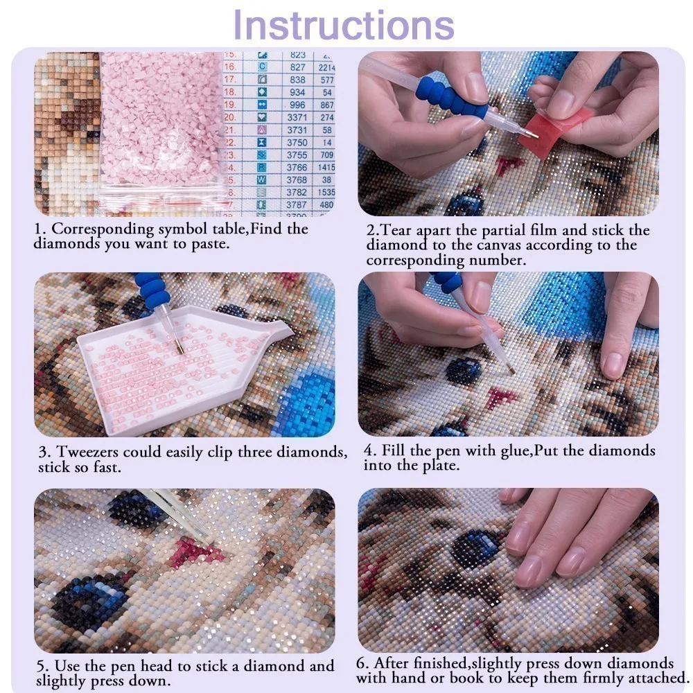 DIY кристальная вышивка фиолетовый пион и зонтик Алмазная картина крестиком