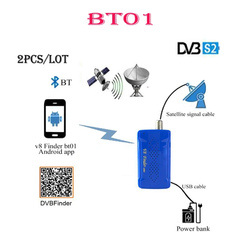 

[[Genuine]2pcs GTmedia V8 Finder BT01Finder DVB-S2 satellite finder Better than satlink ws-6933 vs hellobox b1 satellite