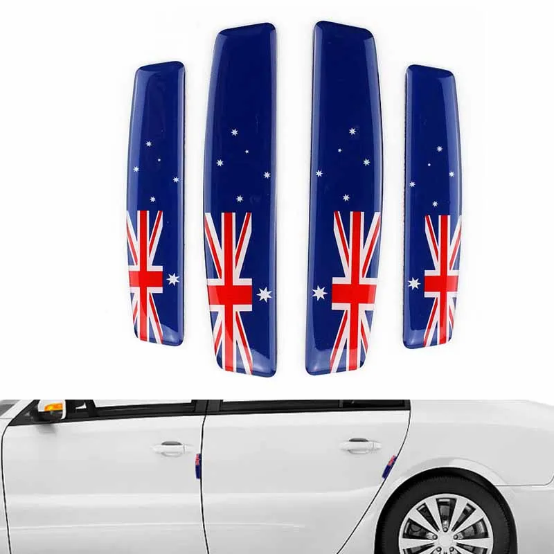 4Pcs/Set Car Door Edge Guards Australia Flag Anti Collision Sticker