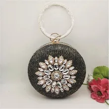 Новинка, женские Мини Вечерние сумки круглой формы, Подсолнухи, цветы, банкетный клатч, кошельки, сумки для свадебного ужина, Прямая поставка MN1319