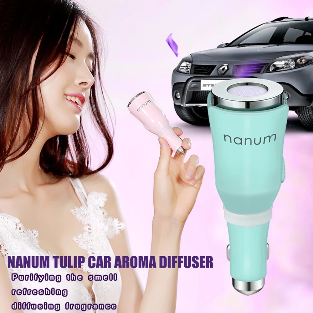Автомобильный диффузор эфирного масла освежитель воздуха тюльпан Арома дисперсер мини молоток безопасности автомобиля USB Ароматерапия