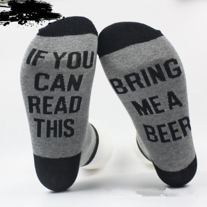 

Custom Wine Socks If You Can Read This Bring Me A Beer Women Socks Cotton Warm Socks