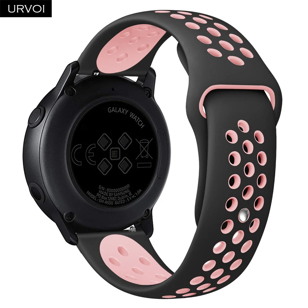 URVOI для Galaxy Watch Active/42/46 мм gear sport Силиконовый ремешок быстроразъемные контакты мягкий сменный 22 мм/20 мм