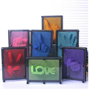 

1PC 3D Clone Shape Pin Art Shoumo Colorful Needle Child Get Face Palm Model Clone Pin Art Plastic Toy Funny Game Pinart New