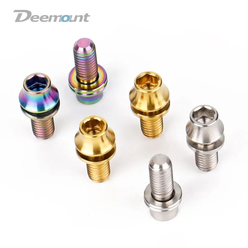 Deemount 4 шт./лот Титан TC4 болты M5x12mm с шестигранной головкой W/шайба для велосипедной бутылки клетка установка MTB Ti части винты