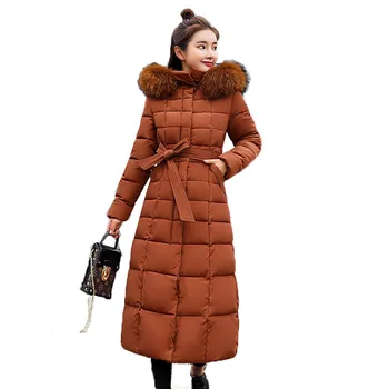 

Women's Cotton Coat 2019 Winter Fashion Slim Long Hooded Down Cotton Cotton Parkas Jacket Winter Jacket Snow Cotton Parkas A174