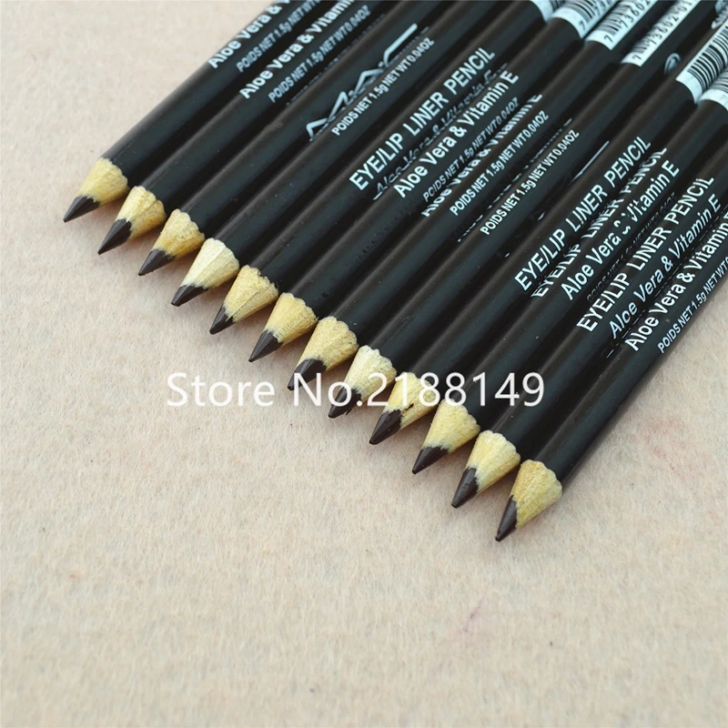 

2018 12PCS/lot Brand Brown Eyebrow Eyeliner Pencil black Color Pencil Eyeliner with Makeup Eye / Lip liner Pencil Waterproof