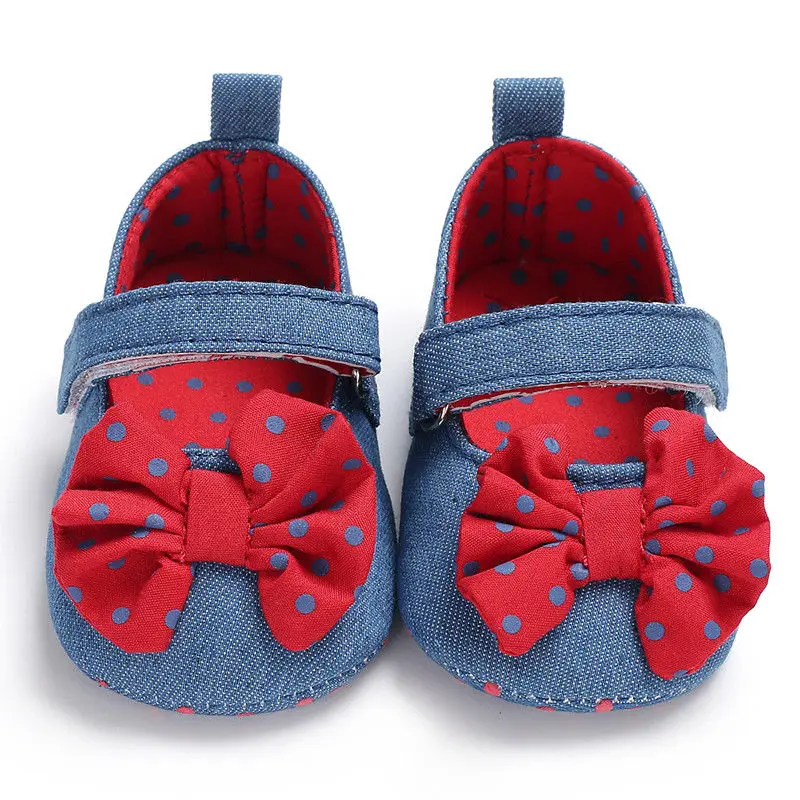 

0-18M Newborn Baby Girl Shoes Princess Cute Bowknot Anti-slip On Shoes ToddlerHook & Loop First Walkers Baby Girls Shoes FXD0