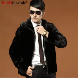 Для мужчин зимние куртки мужские Повседневное искусственного меха норки пальто Имитация Меховая куртка Для мужчин s Черный цвет; Большие