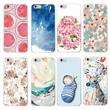 Fresh Fashion Cute Cat Олень Рыба Бюстгальтер Арбуз Цветочные Картины Мягкий Телефон чехол Для iPhone 7 7 Plus 6 6 S 6 Плюс 5 5S SE 5C SAMSUNG