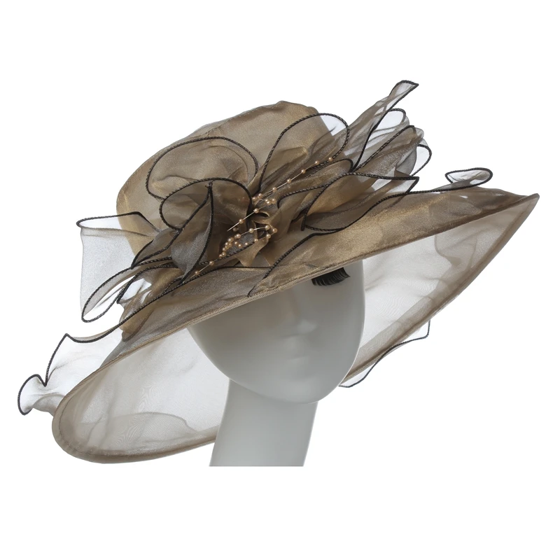 HW Boutique Netting hat Elegant Fashion ladies Church Hats Yarn cap Sun