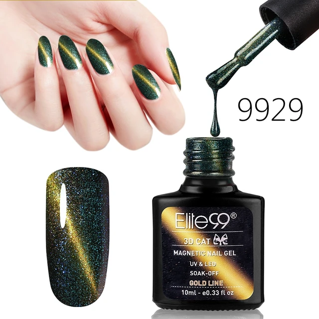 Elite99 Feste Linie Katzenauge Gel Lack Magnetische Gel 3D Gold Linie Nagel Gel Polnisch Schwarz Basis Farbe Gel semi Permanent 58 Farben