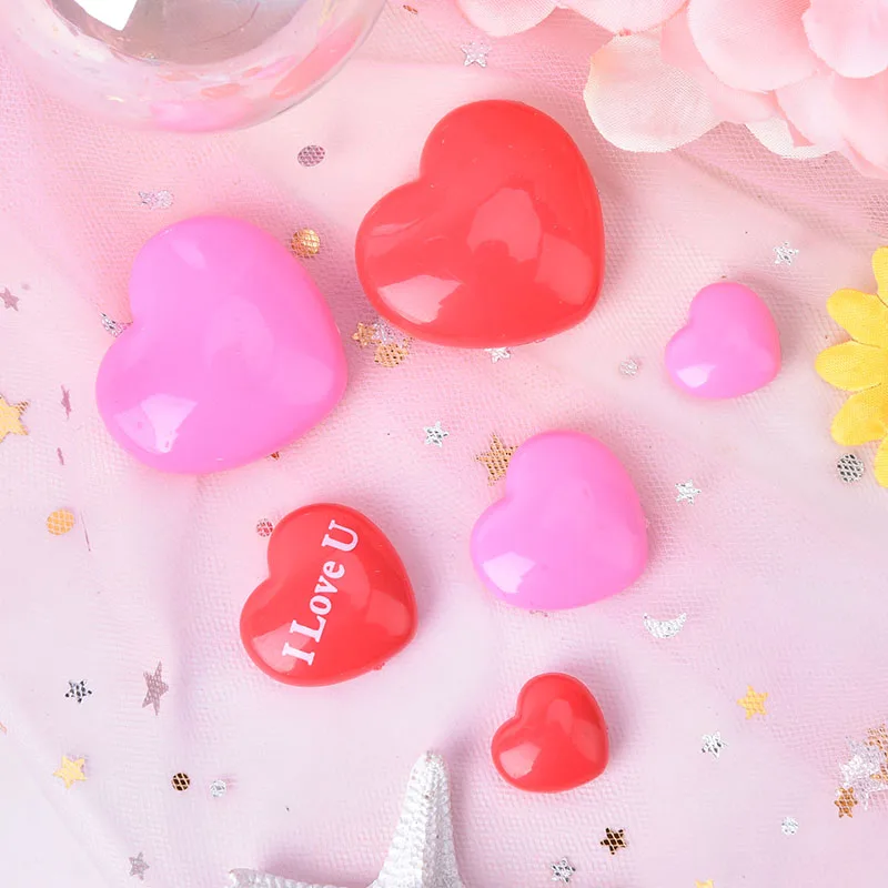 6pcs/set Red Heart Fridge For Kids Decorative Refrigerator