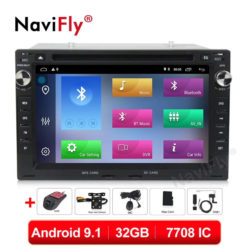 

NaviFly 2 Din 2G+32G Android 9.1 Quad core Car Stereo Multimedia DVD Player GPS for Volkswagen Jetta Golf IV Passat B5 Polo