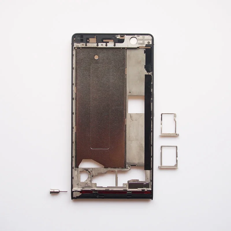 

BaanSam New Front Frame LCD Screen Frame SIM Card Tray Take Card Pin Housing Case For Huawei Ascend P6 With Side Buttons