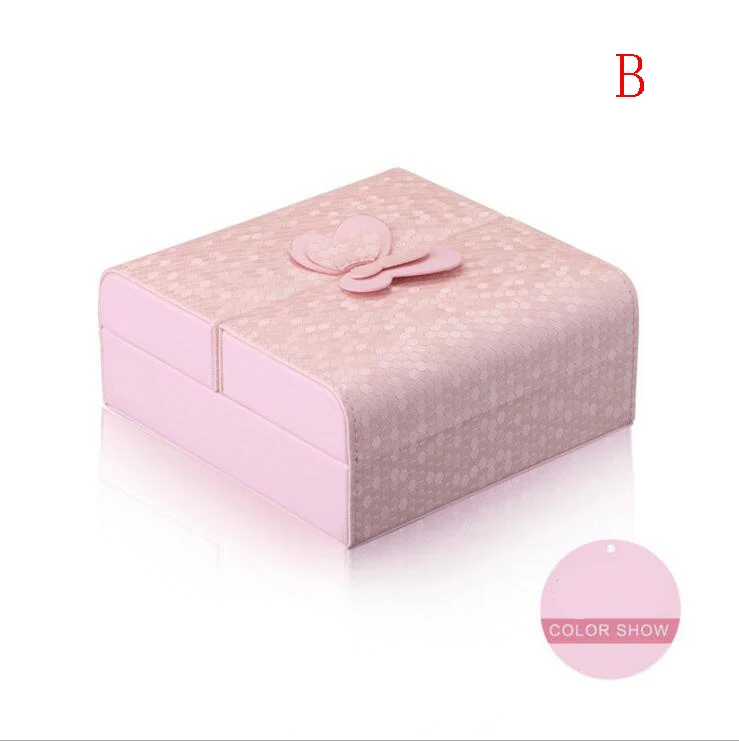 Шкатулка для украшений дорожные брелоки на сумку шкатулка Органайзер футляр для хранения помады контейнер для красоты ожерелье подарок на день рождения - Цвет: B-Pink