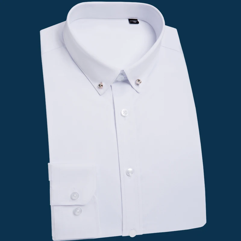 

Camisa Masculina 2018 New Men Work Shirt Easy Care Slim Fit Long Sleeve Solid Mens Dress Shirts Brand Social White Shirt Male