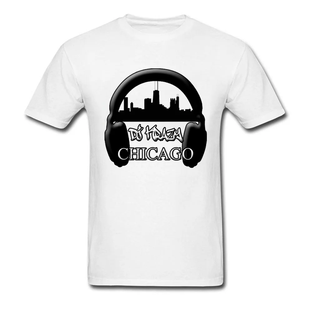 Men 2018 Fashion Tops T Shirt Round Neck Summer Autumn 100% Cotton Tshirts Printing Short Sleeve DJ KRAZY HEADPHONE Tshirts DJ KRAZY HEADPHONE white