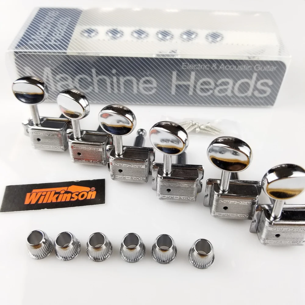 US $14.56 Wilkinson VINTAGE CHROME TUNERS Electric Guitar Machine Heads Tuners For ST amp TL Guitar OR Similar WJ55 Silver Tuning Pegs