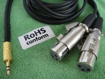 

1/8" 3.5mm Stereo TRS Audio to Dual Female XLR Cable Connect PC Notebook 8XF