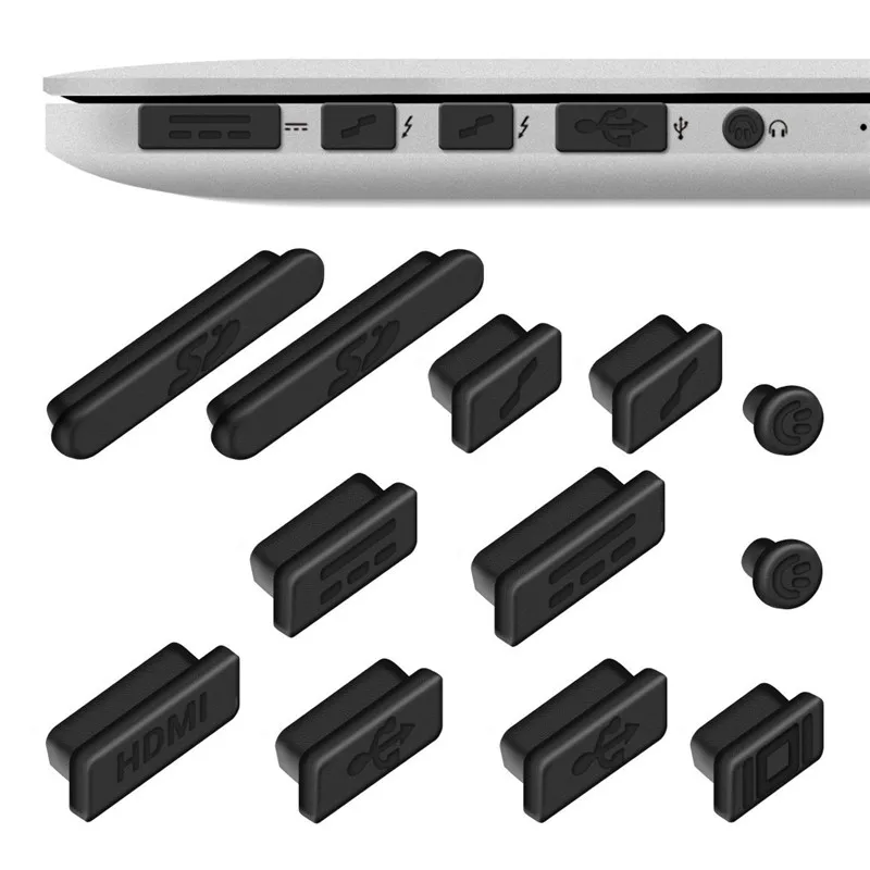 12 шт Силиконовые пылезащитные заглушки для Apple MacBook Pro 13 15 Retina / Air 11 ноутбук