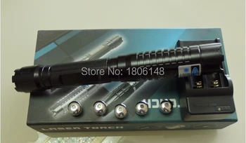 

Professional Powerful Blue laser pointers 100000m 100w 450nm Burning Match cigar cutting paper plastic+5 caps+charger+Gift box