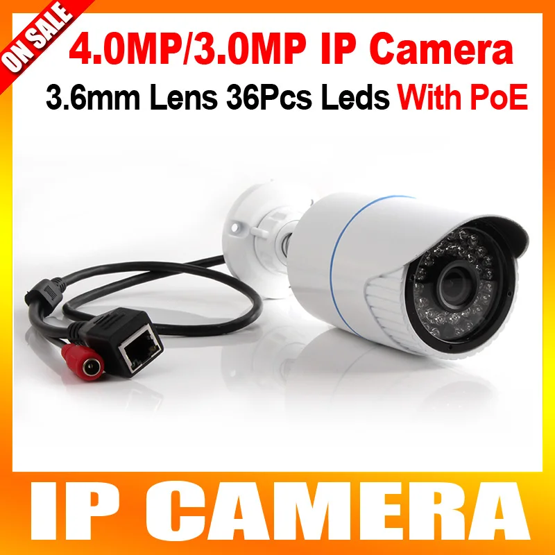 1/3'' OV4689 Sensor Outdoor Bullet IP Camera POE 4MP/3MP With 36PCS Leds IR 20M CCTV Cameras Support Onvif & P2P Cloud View